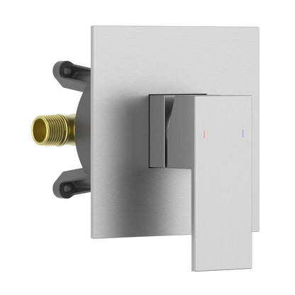 Aquavit brushed nickel square one-outlet pressure-balance shower valve and trim kit VT0881101