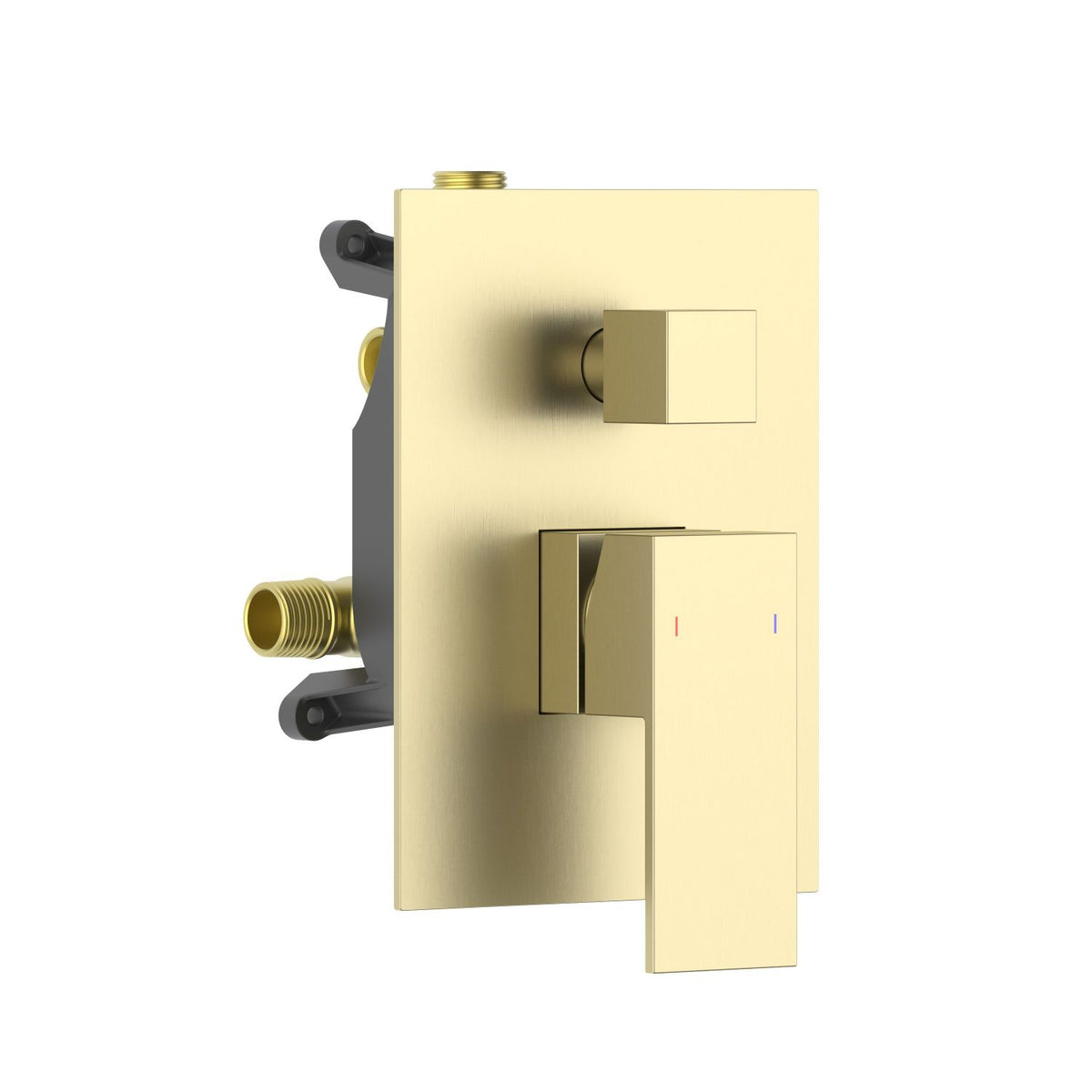 Aquavit CUBE brushed gold two-outlet pressure-balance shower valve and trim kit VT0882201