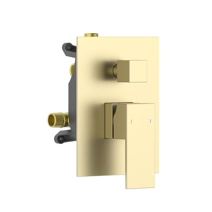 Aquavit CUBE brushed gold two-outlet pressure-balance shower valve and trim kit VT0882201