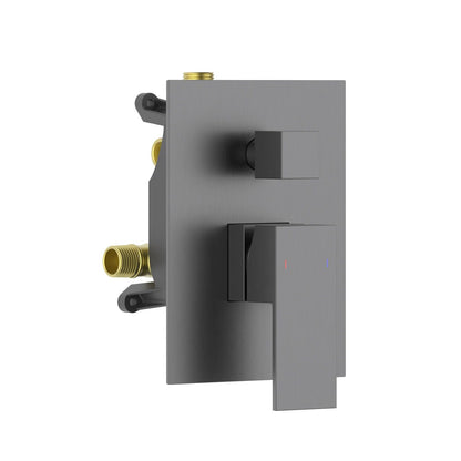 Aquavit CUBE brushed gunmetal two-outlet pressure-balance shower valve and trim kit VT0882201
