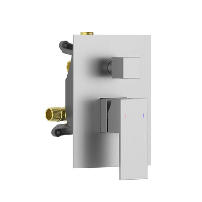 Aquavit CUBE brushed nickel two-outlet pressure-balance shower valve and trim kit VT0882201