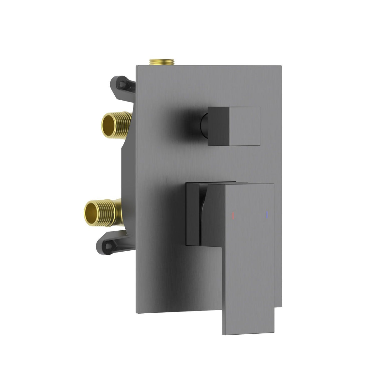 Aquavit CUBE brushed gunmetal three-outlet pressure-balance shower valve and trim kit VT0882301