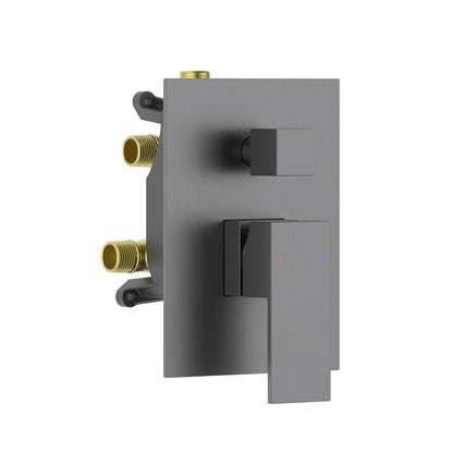 Aquavit CUBE brushed gunmetal three-outlet pressure-balance shower valve and trim kit VT0882301