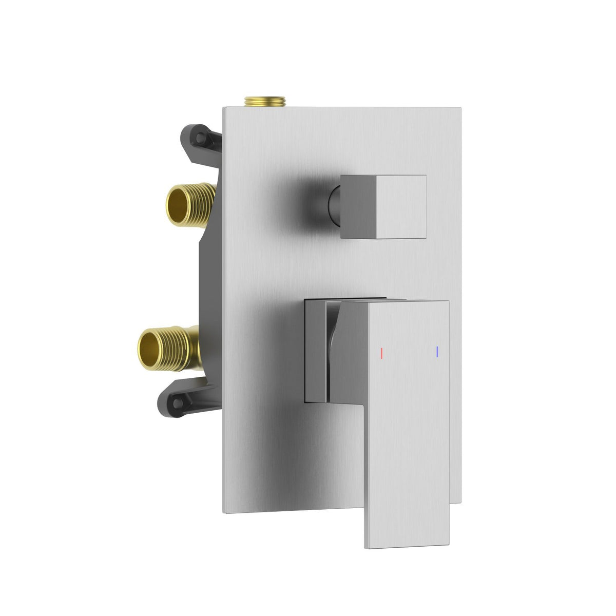 Aquavit CUBE brushed nickel three-outlet pressure-balance shower valve and trim kit VT0882301