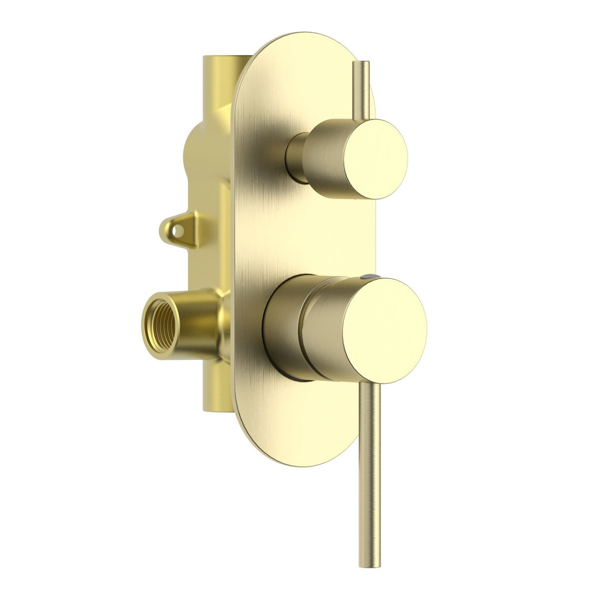 Aquavit Circular brushed gold two-outlet concealed shower mixer VT0912204