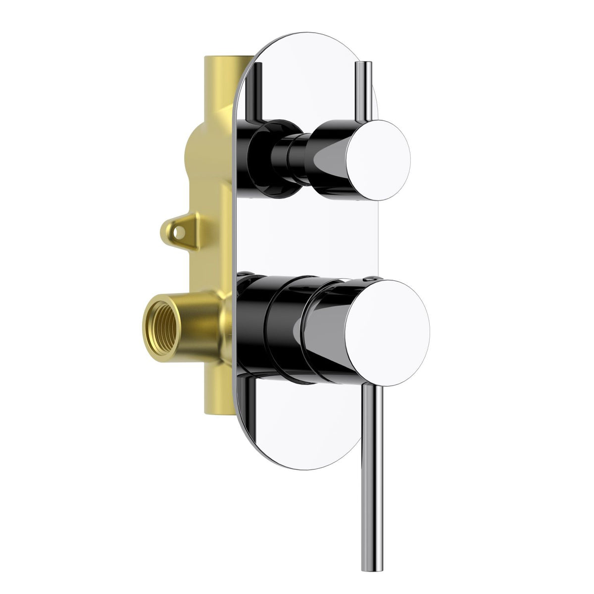 Aquavit Circular chrome two-outlet concealed shower mixer VT0912204