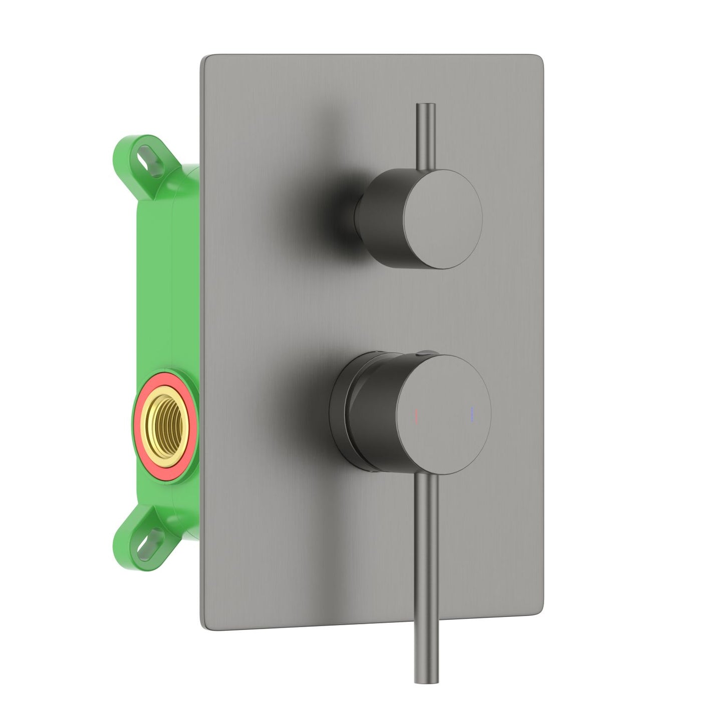 Circular Concealed shower valve with box 2 outlet +