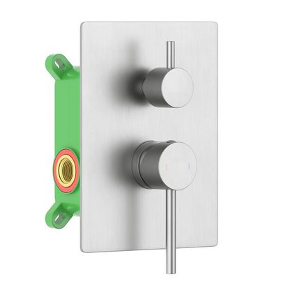 Circular Concealed shower valve with box 2 outlet +