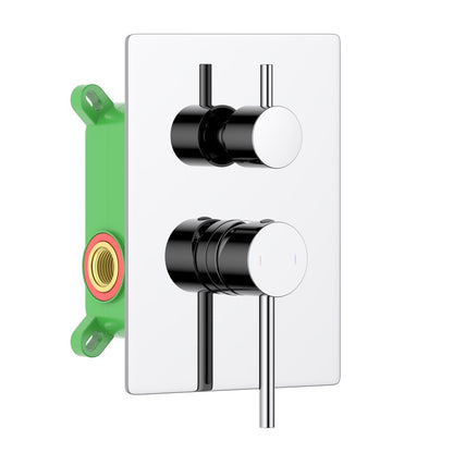 Circular Concealed shower valve with box 2 outlet +