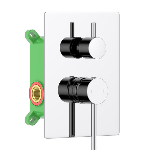 Circular Concealed shower valve with box 2 outlet +