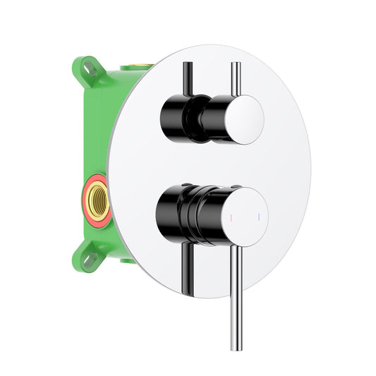 Aquavit Circular chrome two-outlet concealed shower mixer VT0922202