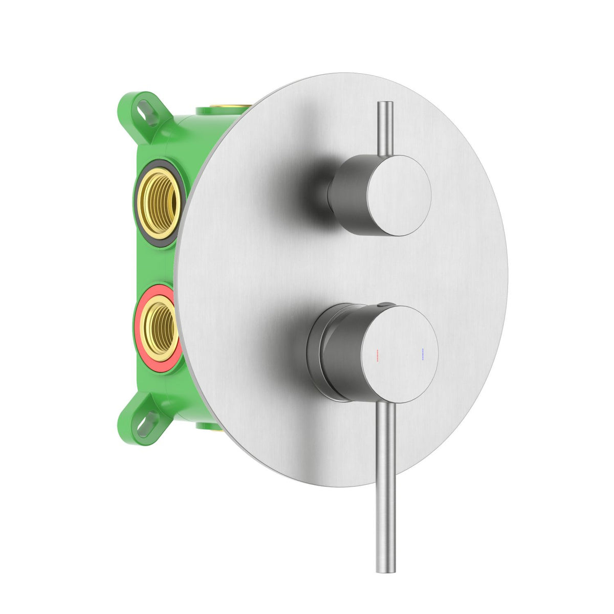 Aquavit Circular brushed nickel three-outlet concealed shower mixer VT0922302