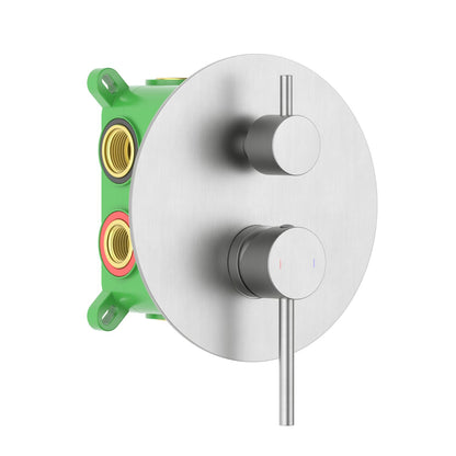 Aquavit Circular brushed nickel three-outlet concealed shower mixer VT0922302