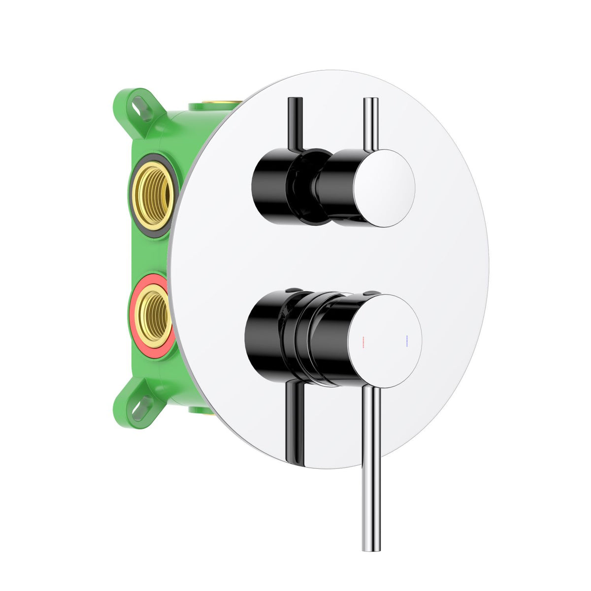 Aquavit Circular chrome three-outlet concealed shower mixer VT0922302