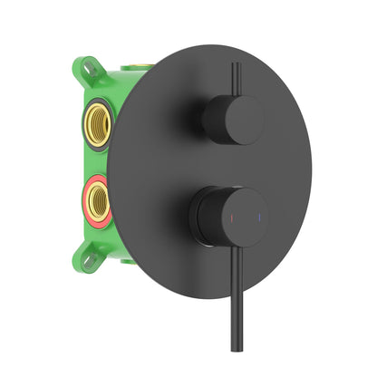Aquavit Circular matte black three-outlet concealed shower mixer VT0922302