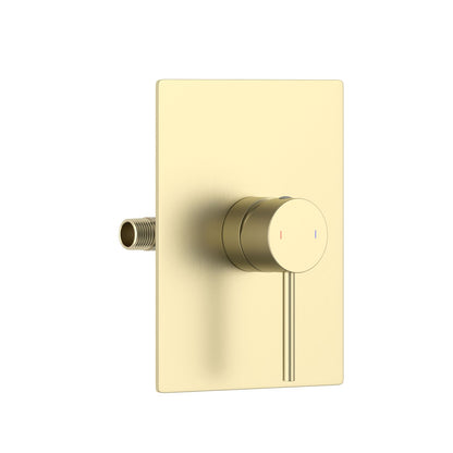 Aquavit CIRCULAR brushed gold one-way pressure-balance shower mixer with integrated service stops VT0941102