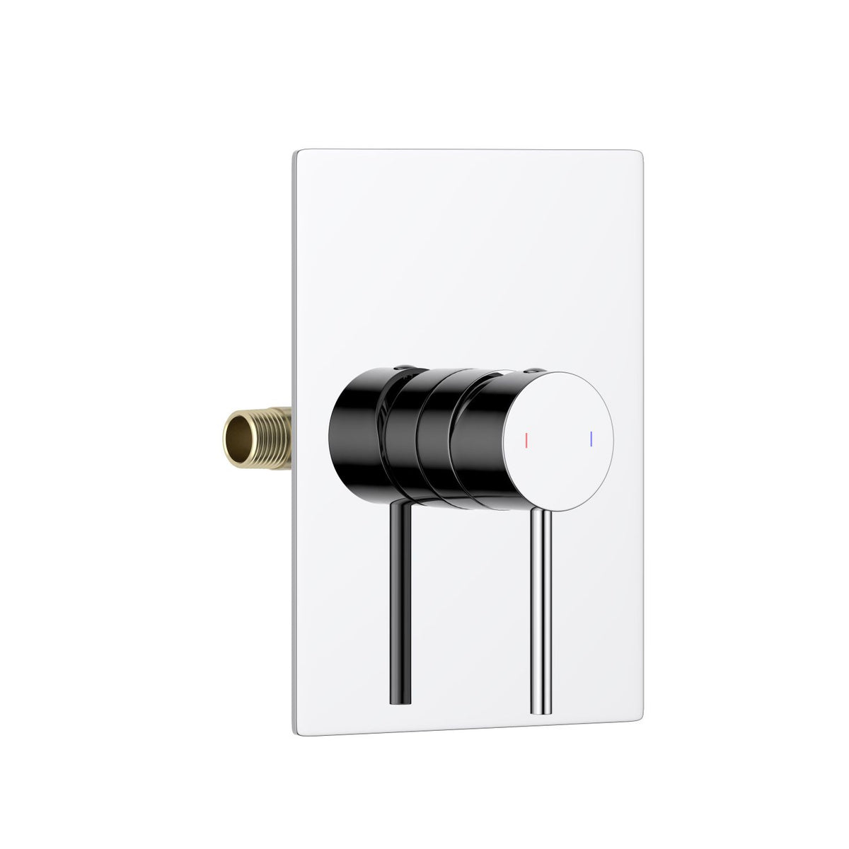 Aquavit CIRCULAR chrome one-way pressure-balance shower mixer with integrated service stops VT0941102