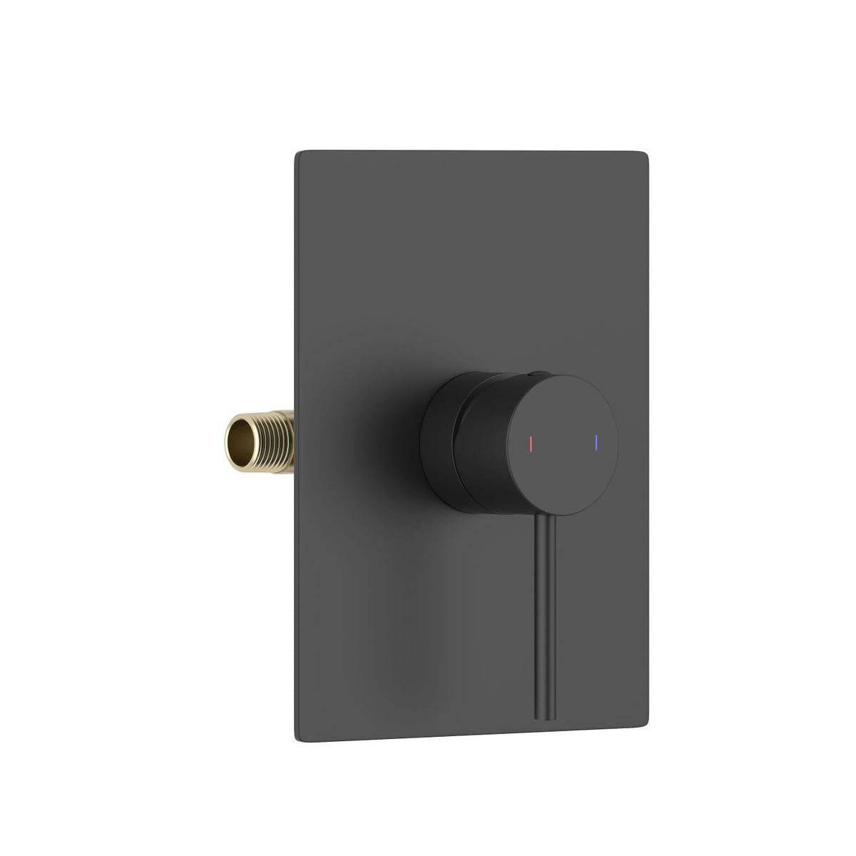Aquavit CIRCULAR matte black one-way pressure-balance shower mixer with integrated service stops VT0941102