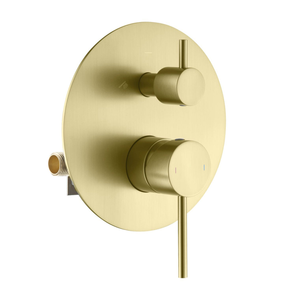 Aquavit CIRCULAR brushed gold two-way pressure-balance shower mixer with ceramic diverter VT0942201