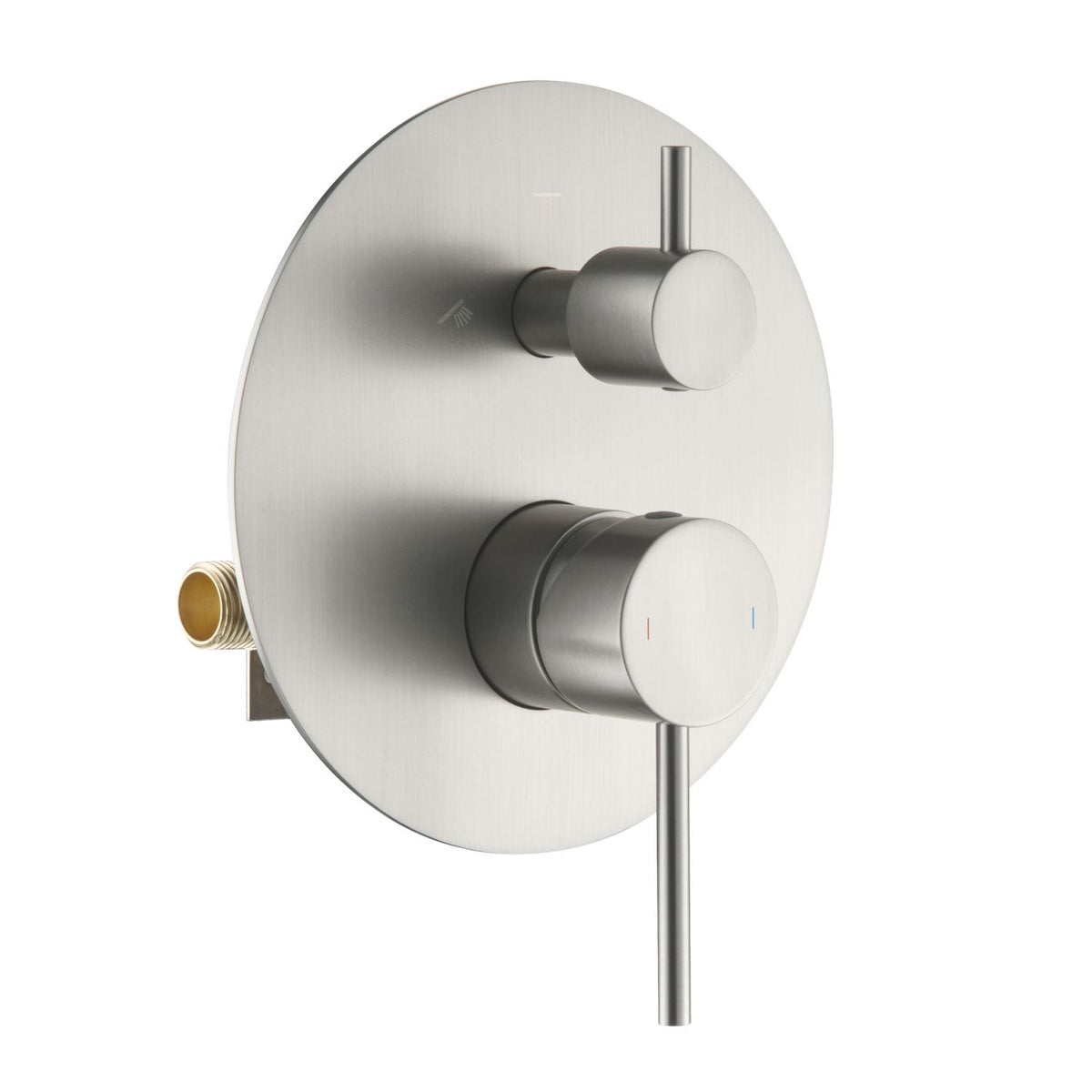 Aquavit CIRCULAR brushed nickel two-way pressure-balance shower mixer with ceramic diverter VT0942201