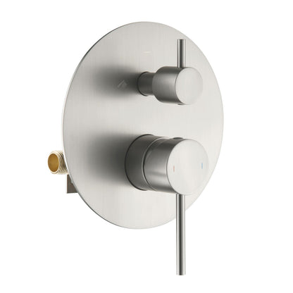 Aquavit CIRCULAR brushed nickel two-way pressure-balance shower mixer with ceramic diverter VT0942201