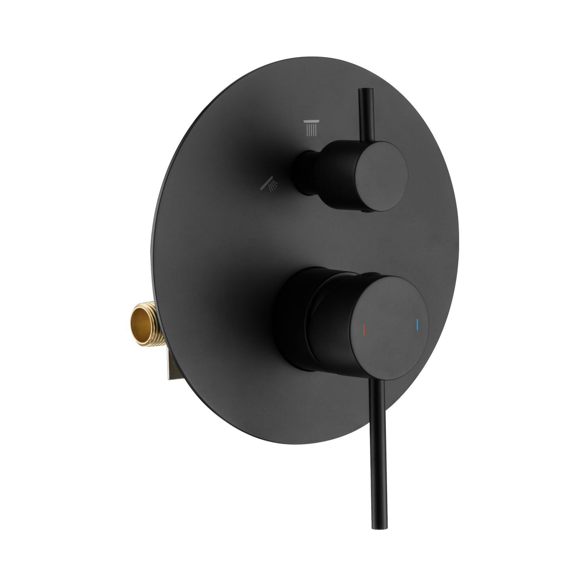 Aquavit CIRCULAR matte black two-way pressure-balance shower mixer with ceramic diverter VT0942201