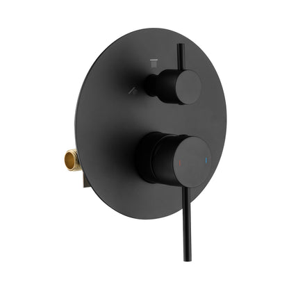 Aquavit CIRCULAR matte black two-way pressure-balance shower mixer with ceramic diverter VT0942201