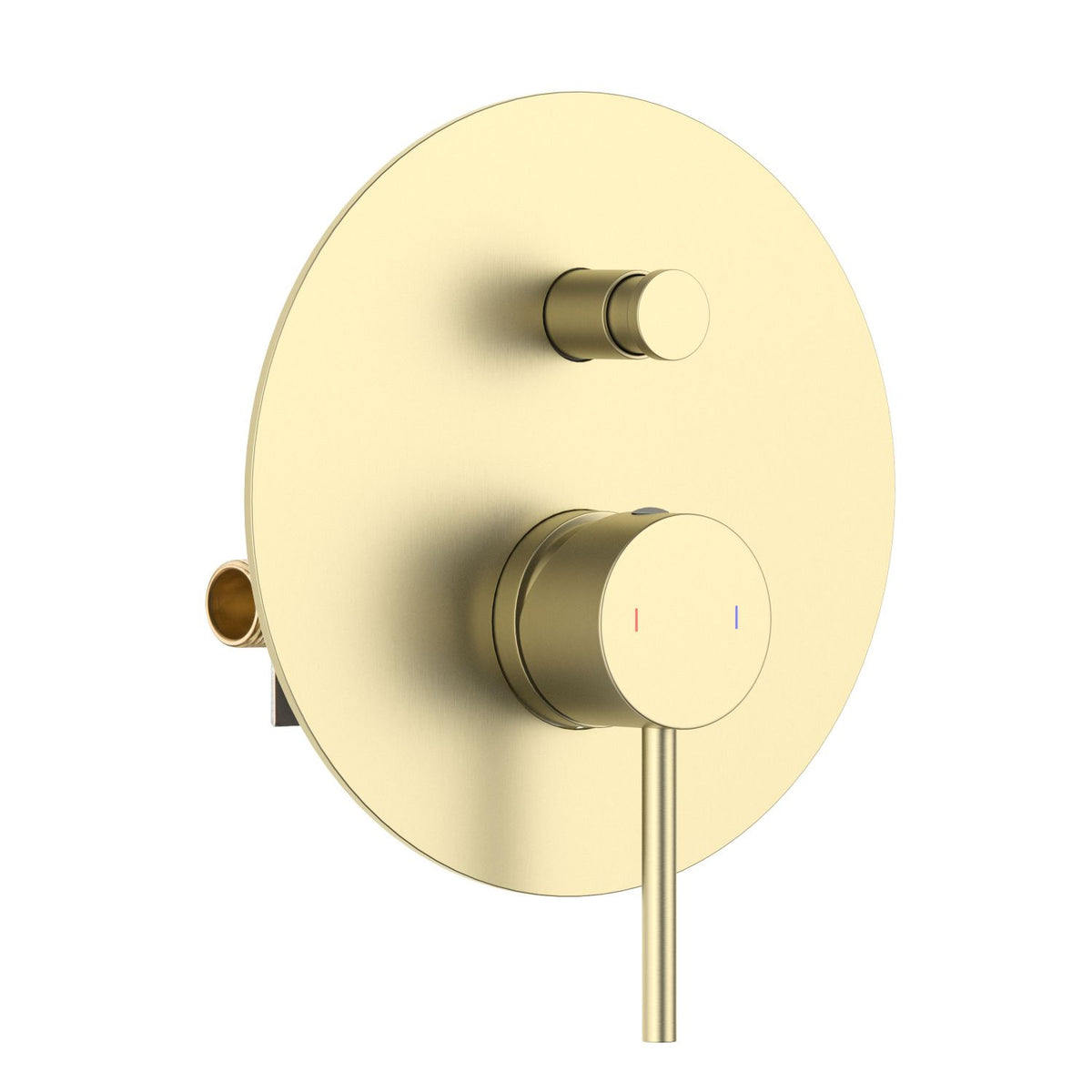 Aquavit CIRCULAR brushed gold two-way pressure-balance shower mixer with auto-reset push-button diverter VT0942203
