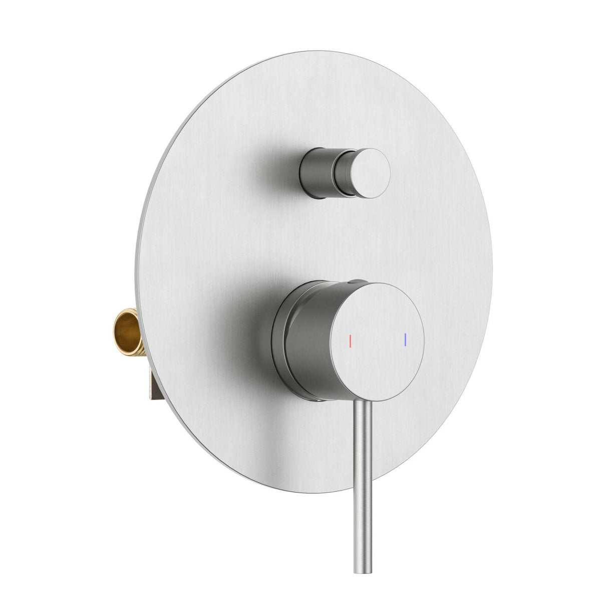 Aquavit CIRCULAR brushed nickel two-way pressure-balance shower mixer with auto-reset push-button diverter VT0942203