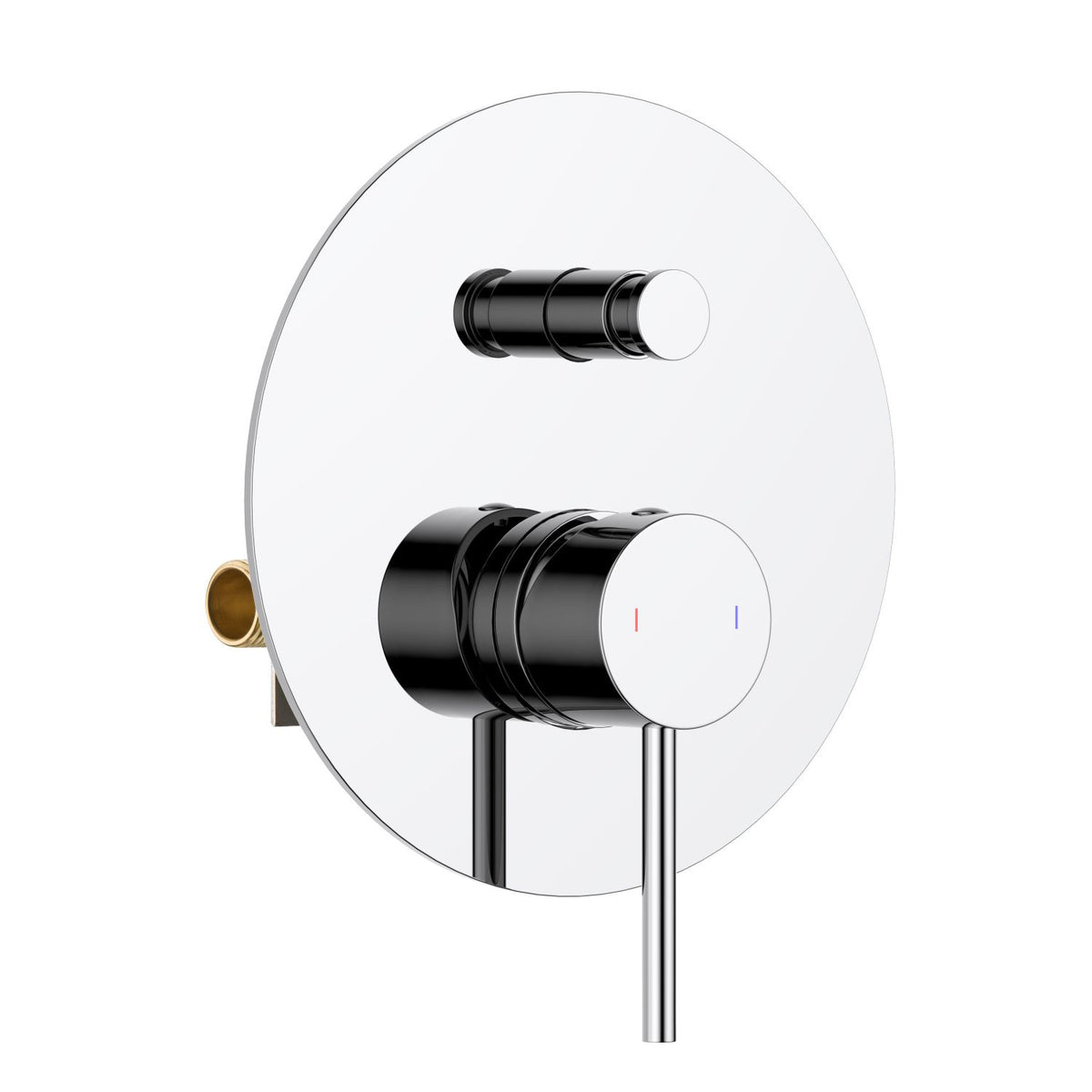 Aquavit CIRCULAR chrome two-way pressure-balance shower mixer with auto-reset push-button diverter VT0942203