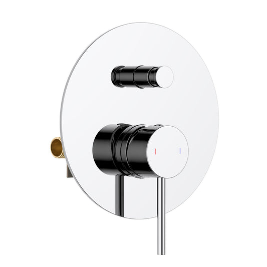 Aquavit CIRCULAR chrome two-way pressure-balance shower mixer with auto-reset push-button diverter VT0942203