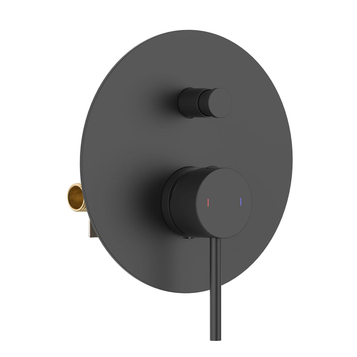 Aquavit CIRCULAR matte black two-way pressure-balance shower mixer with auto-reset push-button diverter VT0942203