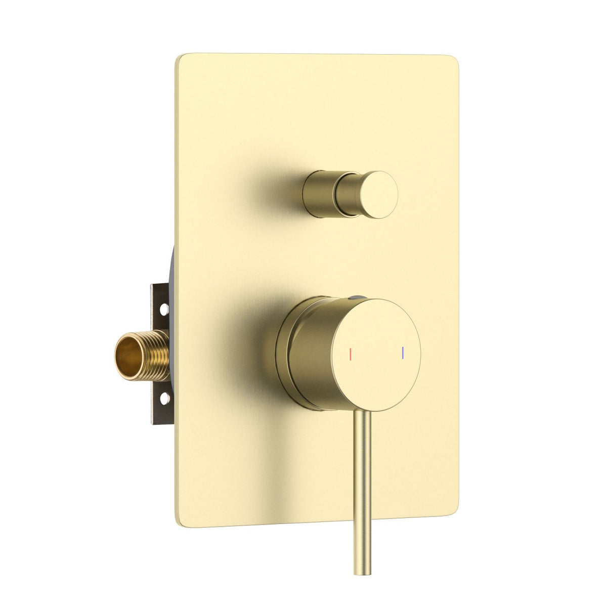 Aquavit CIRCULAR brushed gold two-way pressure-balance shower mixer with auto-reset push-button diverter VT0942204
