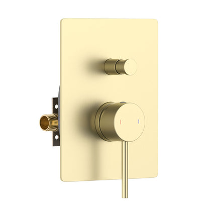 Aquavit CIRCULAR brushed gold two-way pressure-balance shower mixer with auto-reset push-button diverter VT0942204