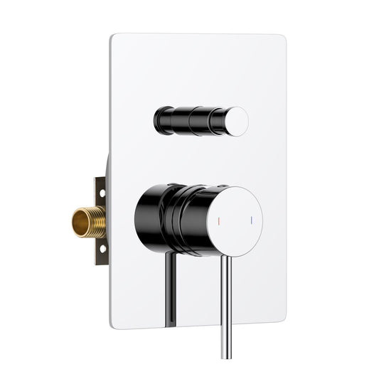 Aquavit CIRCULAR chrome two-way pressure-balance shower mixer with auto-reset push-button diverter VT0942204