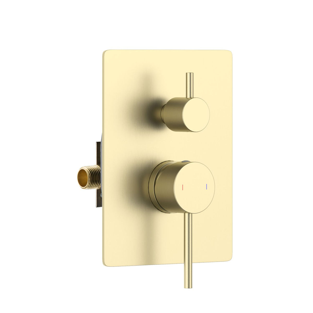 Aquavit CIRCULAR brushed gold three-way pressure-balance shower mixer with ceramic cartridge diverter VT0942302
