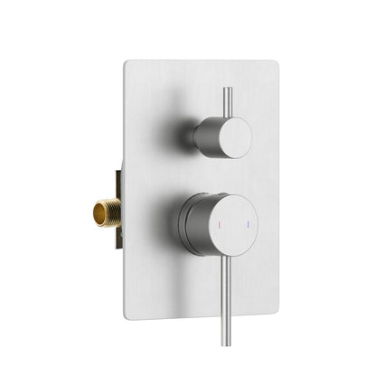 Aquavit CIRCULAR brushed nickel three-way pressure-balance shower mixer with ceramic cartridge diverter VT0942302