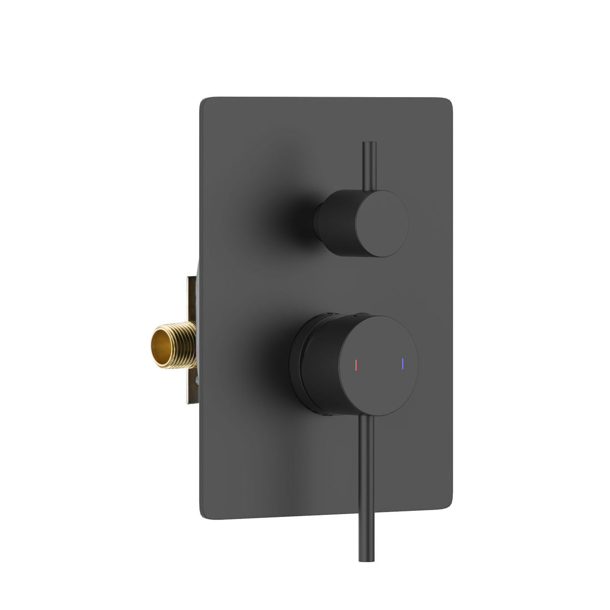 Aquavit CIRCULAR matte black three-way pressure-balance shower mixer with ceramic cartridge diverter VT0942302