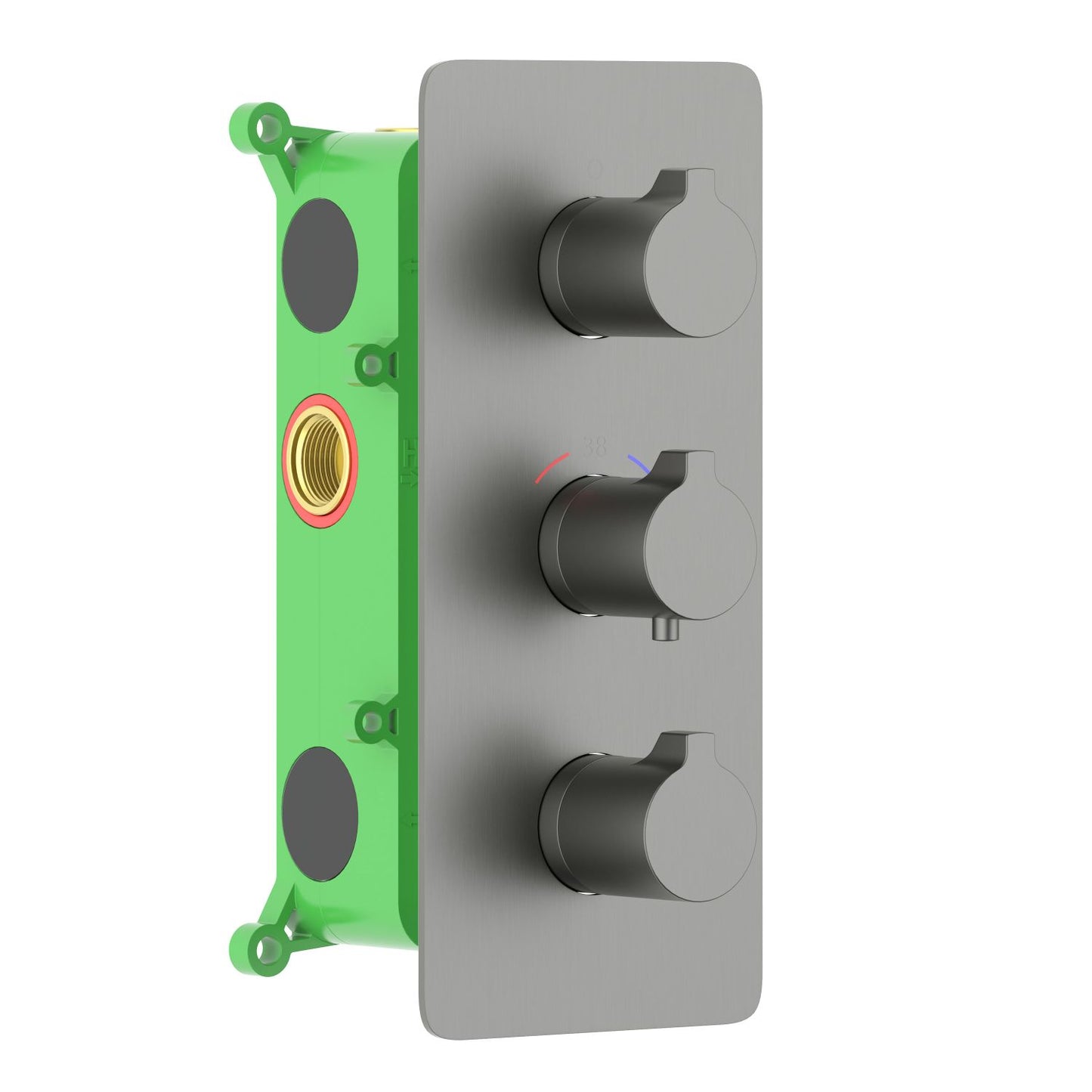 3-Function Concealed Thermostatic Shower Valve System with Simultaneous Outlet Control VT0953301