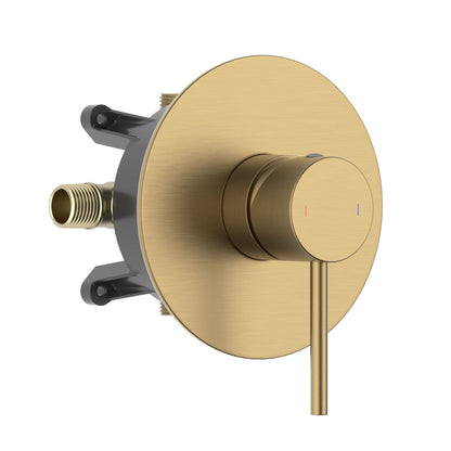 Aquavit CIRCULAR brushed brass round one-outlet pressure-balance shower valve and trim kit VT0981101