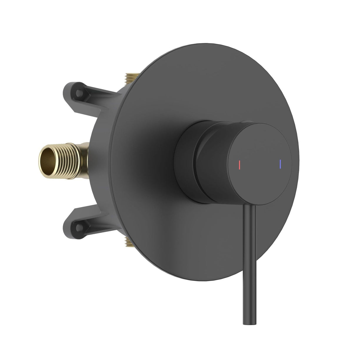 Aquavit CIRCULAR matte black round one-outlet pressure-balance shower valve and trim kit VT0981101