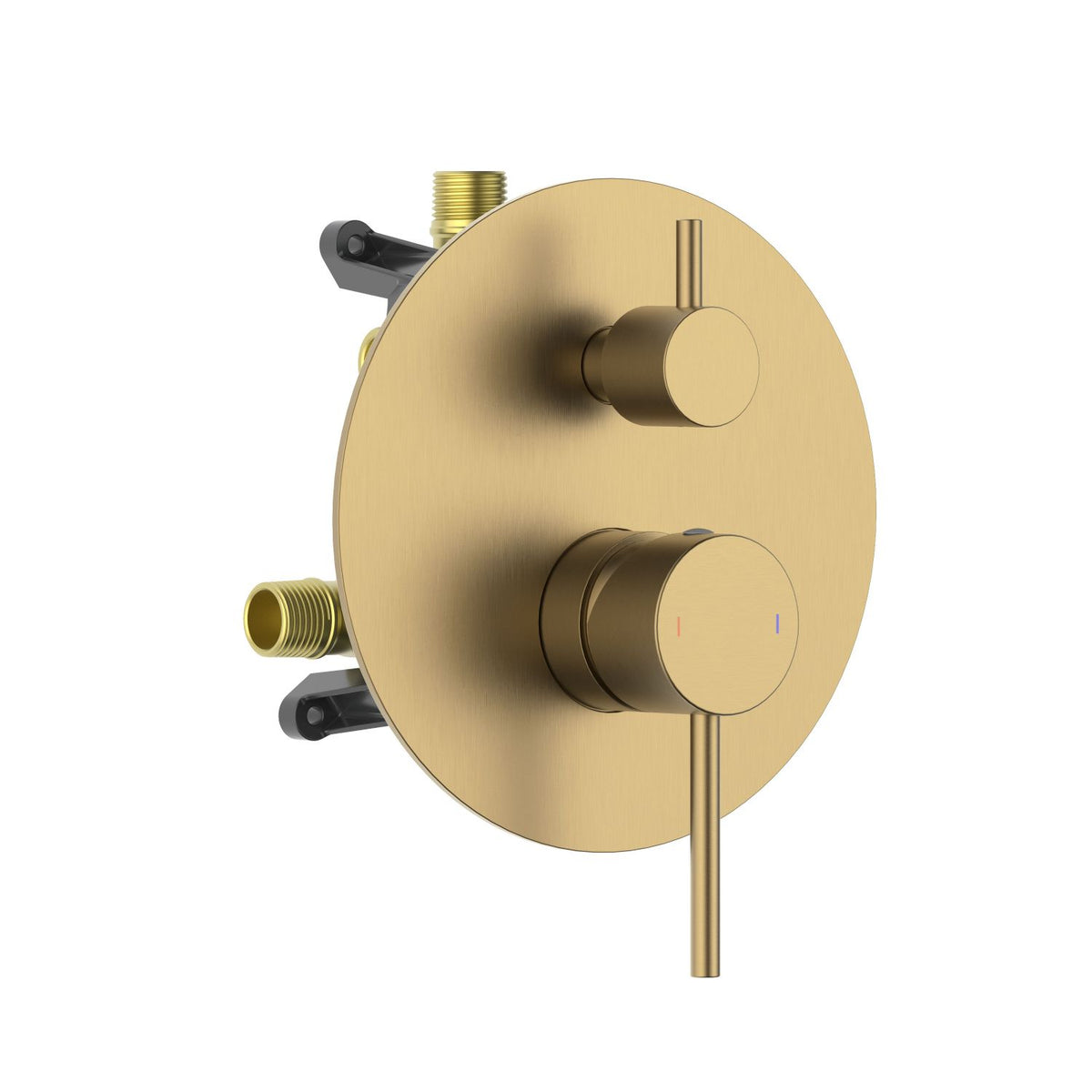 Aquavit CIRCULAR brushed brass round two-outlet pressure-balance shower valve and trim kit VT0982201
