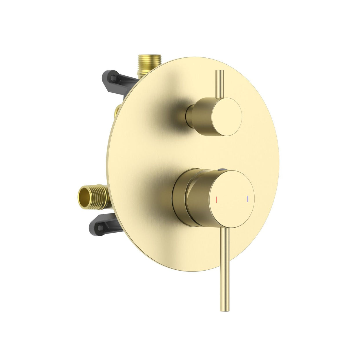 Aquavit CIRCULAR brushed gold round two-outlet pressure-balance shower valve and trim kit VT0982201
