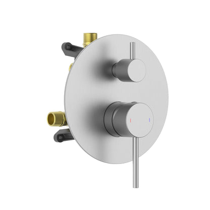 Aquavit CIRCULAR brushed nickel round two-outlet pressure-balance shower valve and trim kit VT0982201