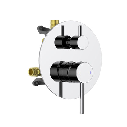 Aquavit CIRCULAR chrome round two-outlet pressure-balance shower valve and trim kit VT0982201