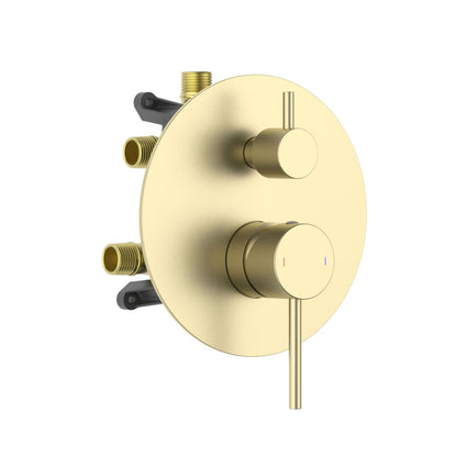 Aquavit CIRCULAR brushed gold round three-outlet pressure-balance shower valve and trim kit VT0982301