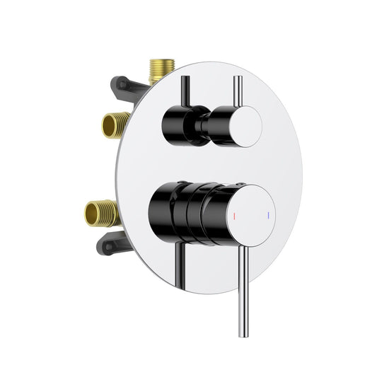 Aquavit CIRCULAR chrome round three-outlet pressure-balance shower valve and trim kit VT0982301