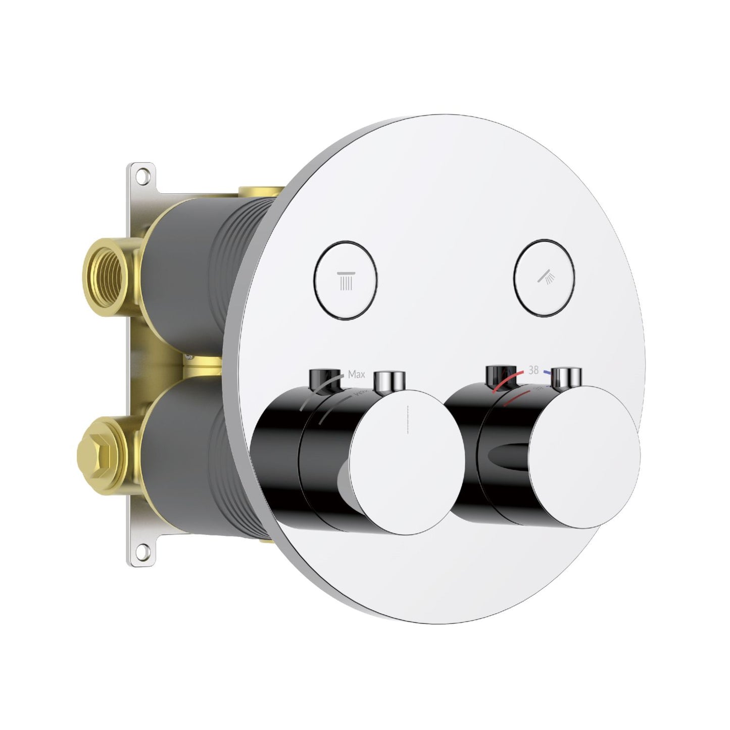 Aquavit B Series 2-Function Thermostatic Shower System withPush Controls VT09B4201