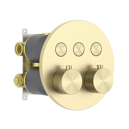 Aquavit B Series Thermostatic Brass Valve with Push-Button Controls Three Function VT09B5301