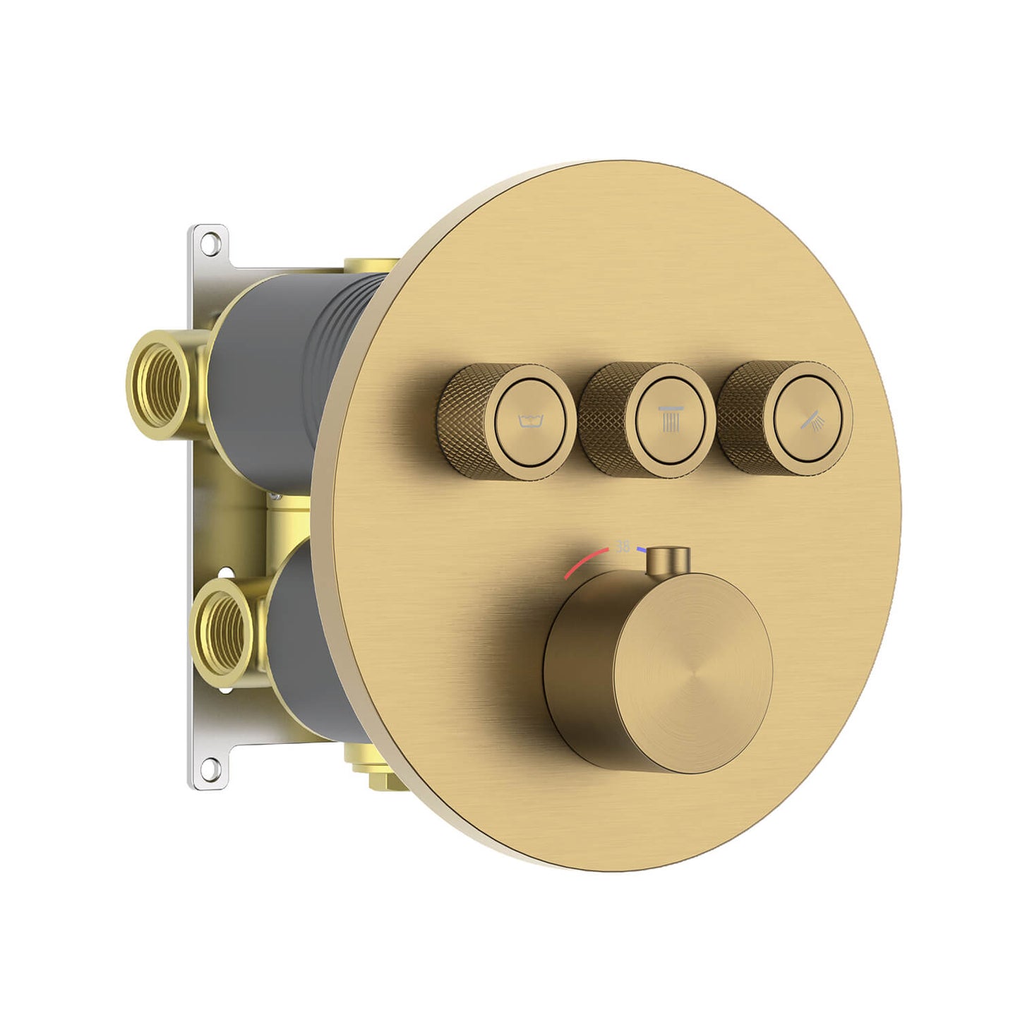 Aquavit C Series Thermostatic Shower Faucet with Push-Button Controls Three Function VT09C4301